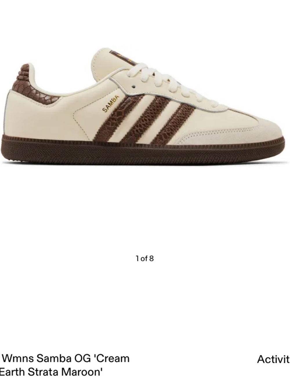 adidas Samba Cream and Brown Women’s Sneakers - Picture 3 of 5